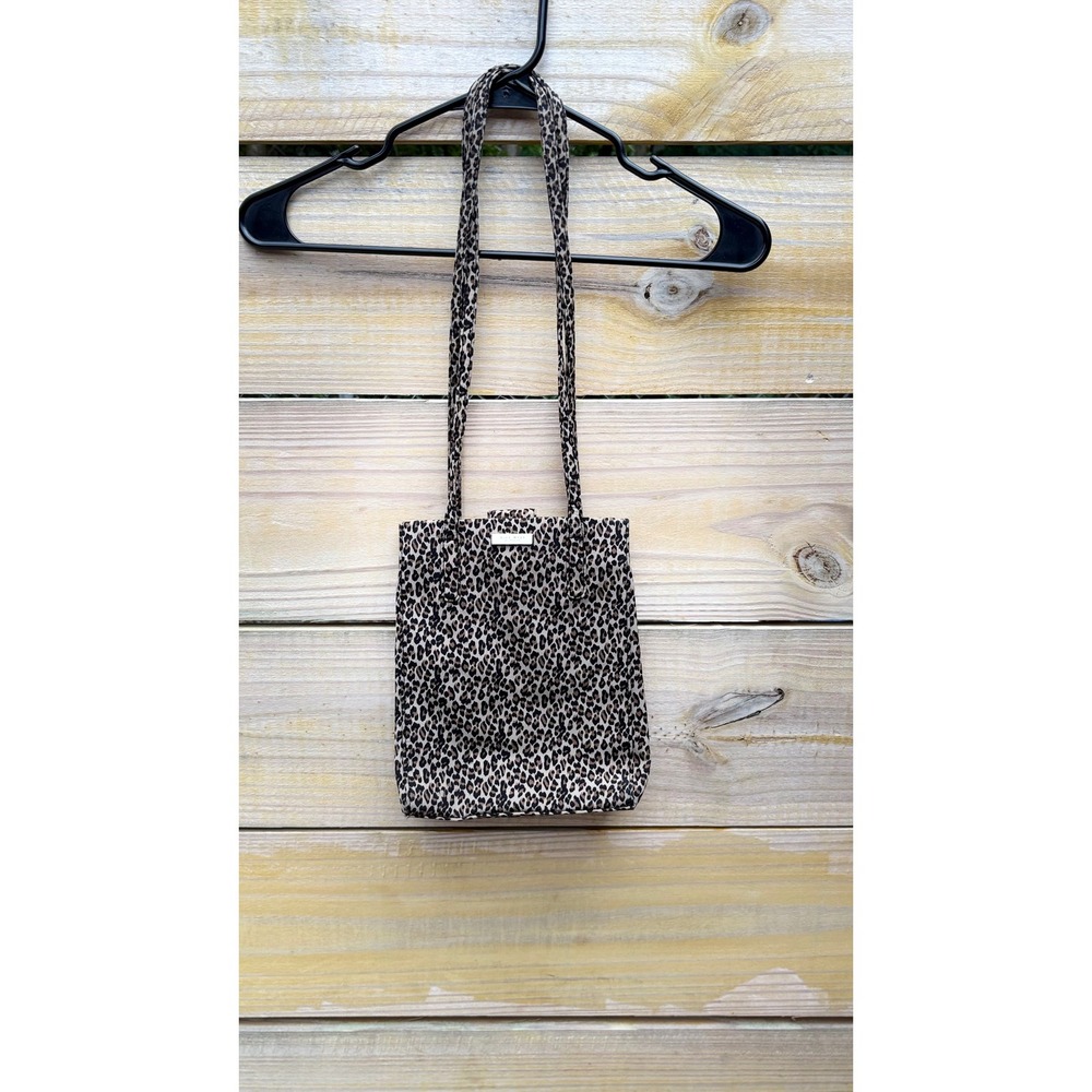 Nine West Leopard Print Tote Bag Small Shoulder Bag Brown Black Animal Print - Picture 2 of 9